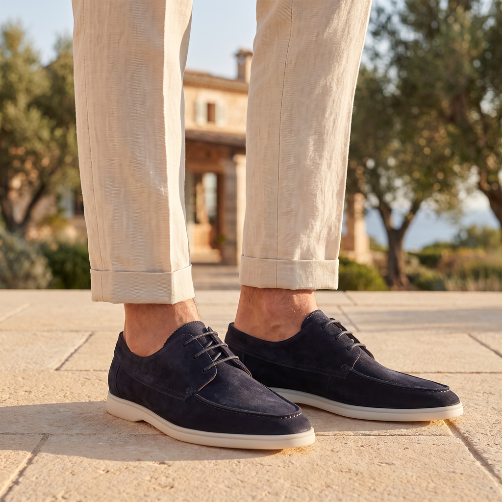 Men's Classic Suede Lace-Up Loafers