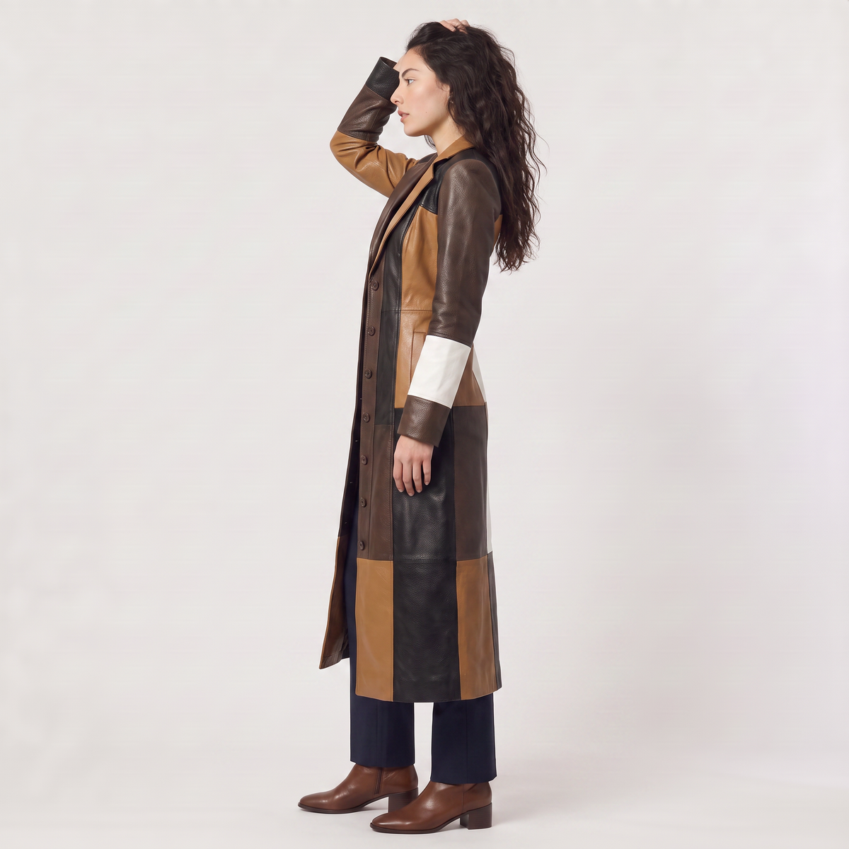 Women's Patchwork Trench Coat
