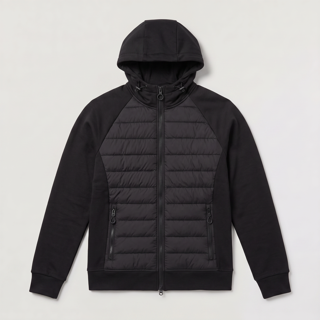 Men's Hooded Hybrid Quilted Jacket