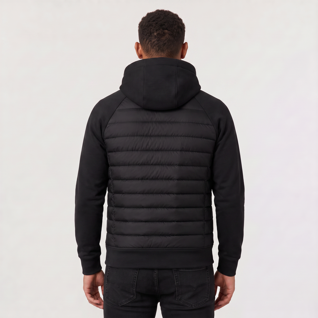 Men's Hooded Hybrid Quilted Jacket
