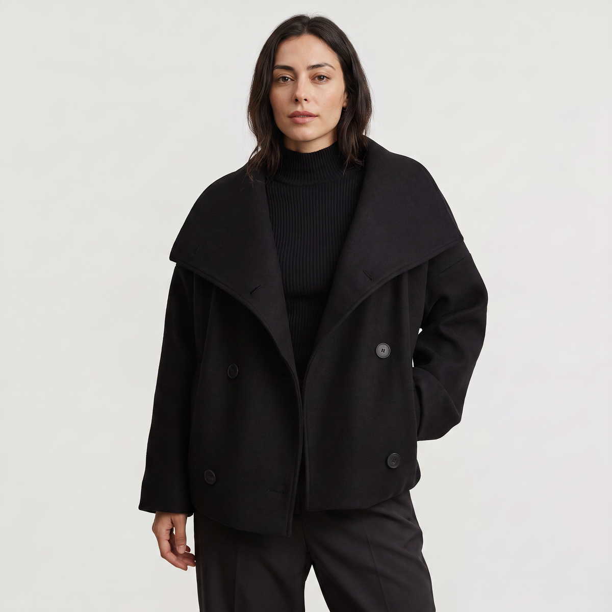 Women's Short Double-Breasted Oversized Jacket