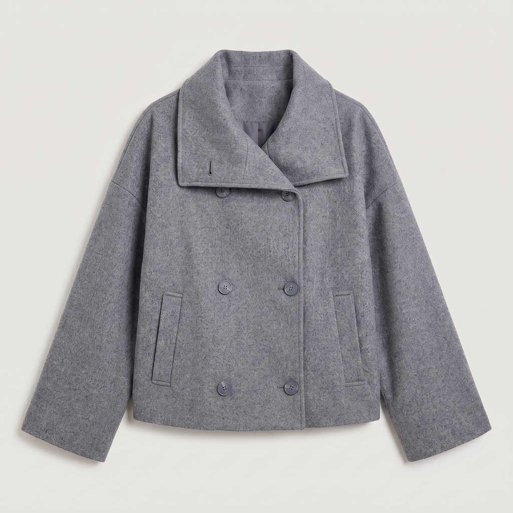 Women's Short Double-Breasted Oversized Jacket