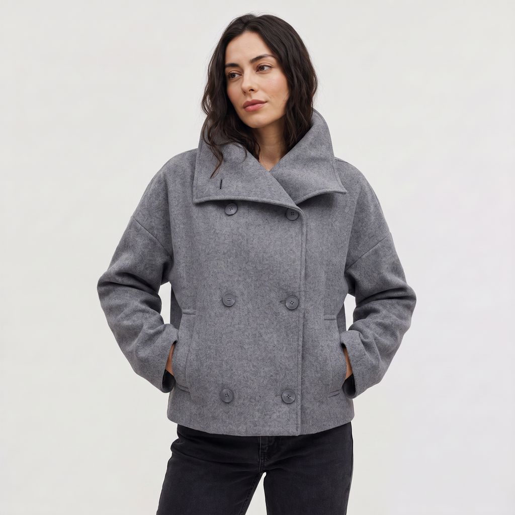 Women's Short Double-Breasted Oversized Jacket