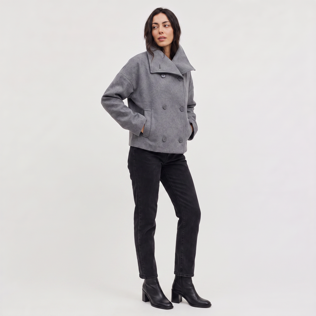 Women's Short Double-Breasted Oversized Jacket