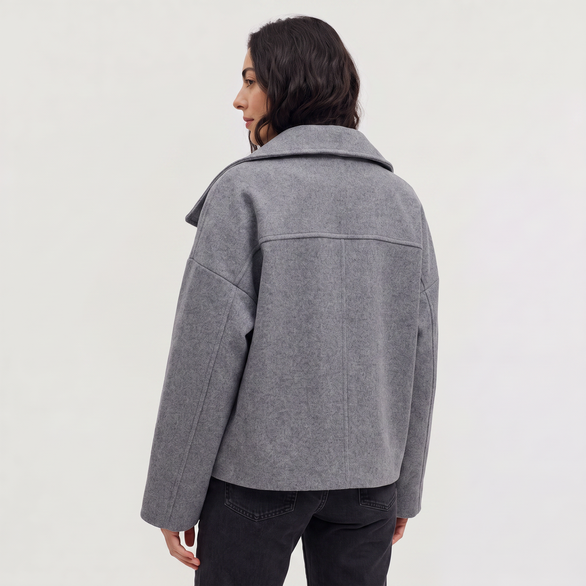 Women's Short Double-Breasted Oversized Jacket