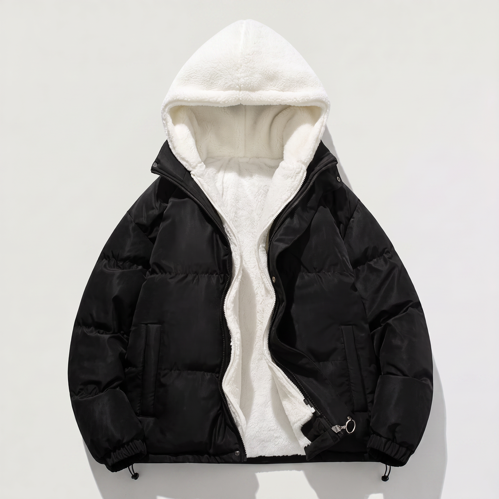 Women's Sherpa-Lined Hooded Puffer Jacket