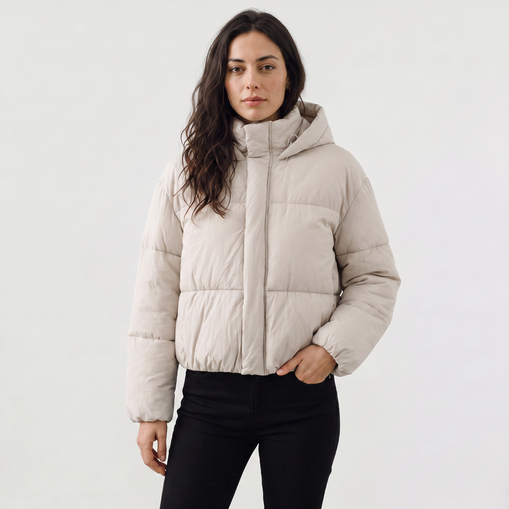 Women's Cropped Hooded Puffer Jacket