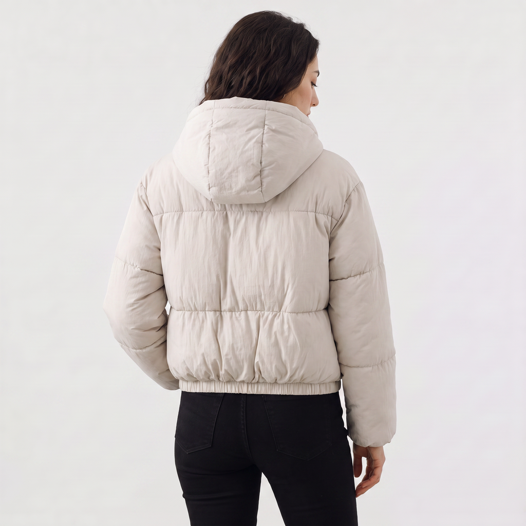 Women's Cropped Hooded Puffer Jacket