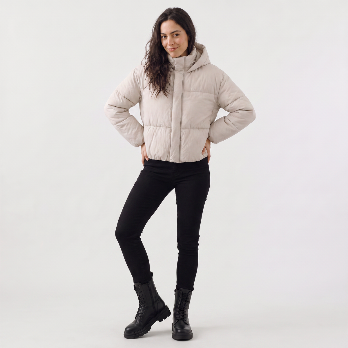 Women's Cropped Hooded Puffer Jacket