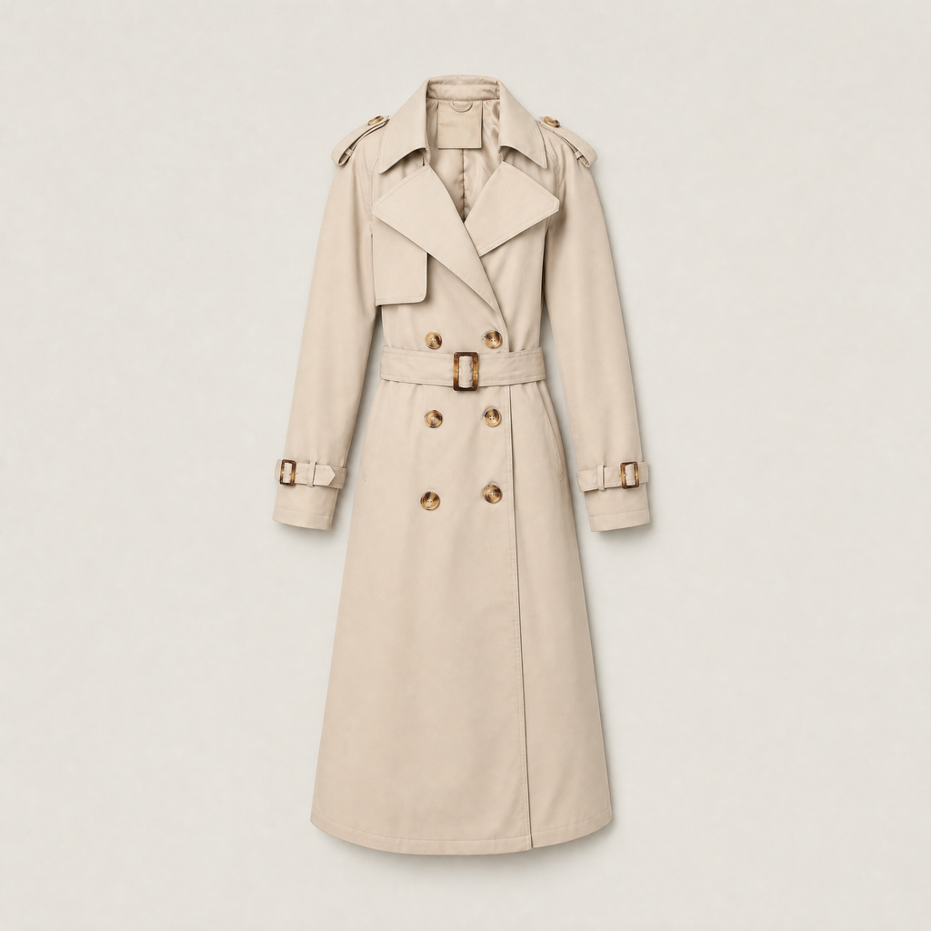 Women's Single Brested Belted Trench Coat