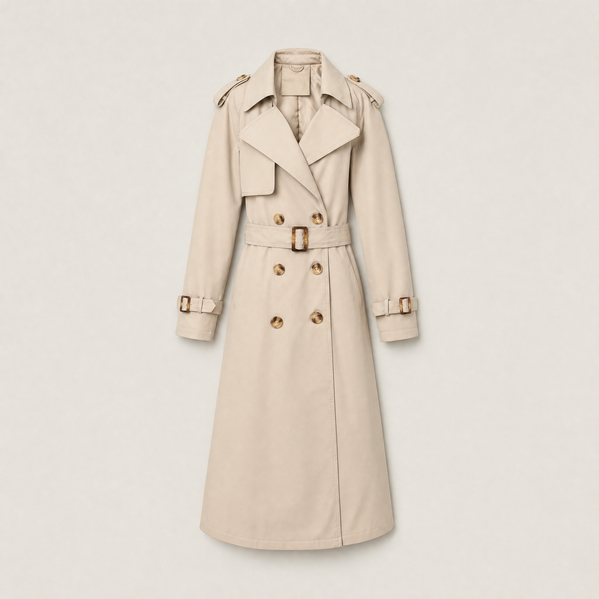 Women's Single Brested Belted Trench Coat