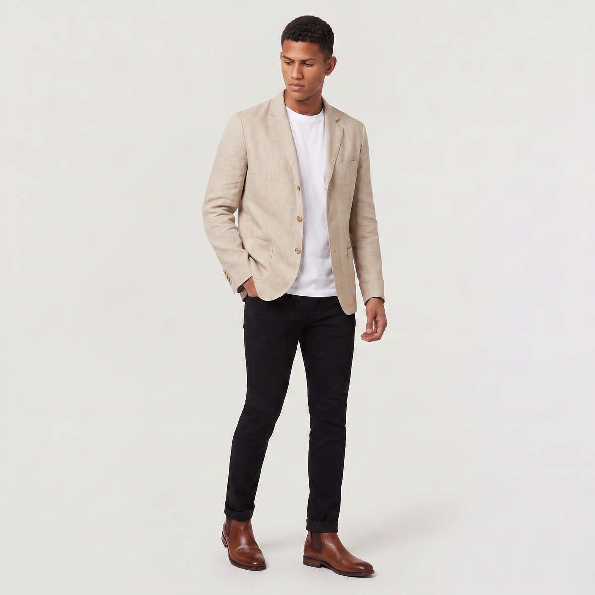 Men's Linen-Blend Relaxed Blazer