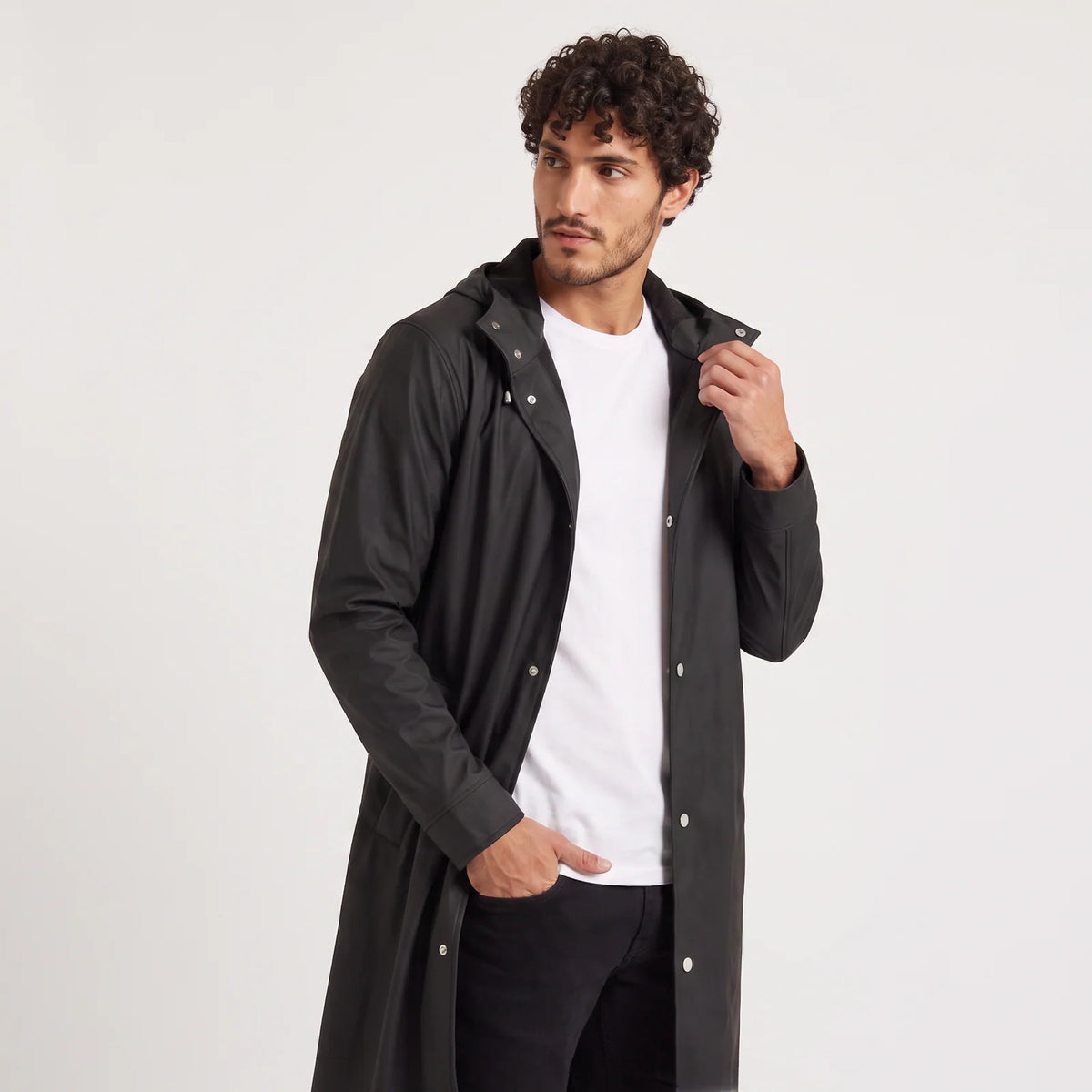 Men's Long Hooded Raincoat