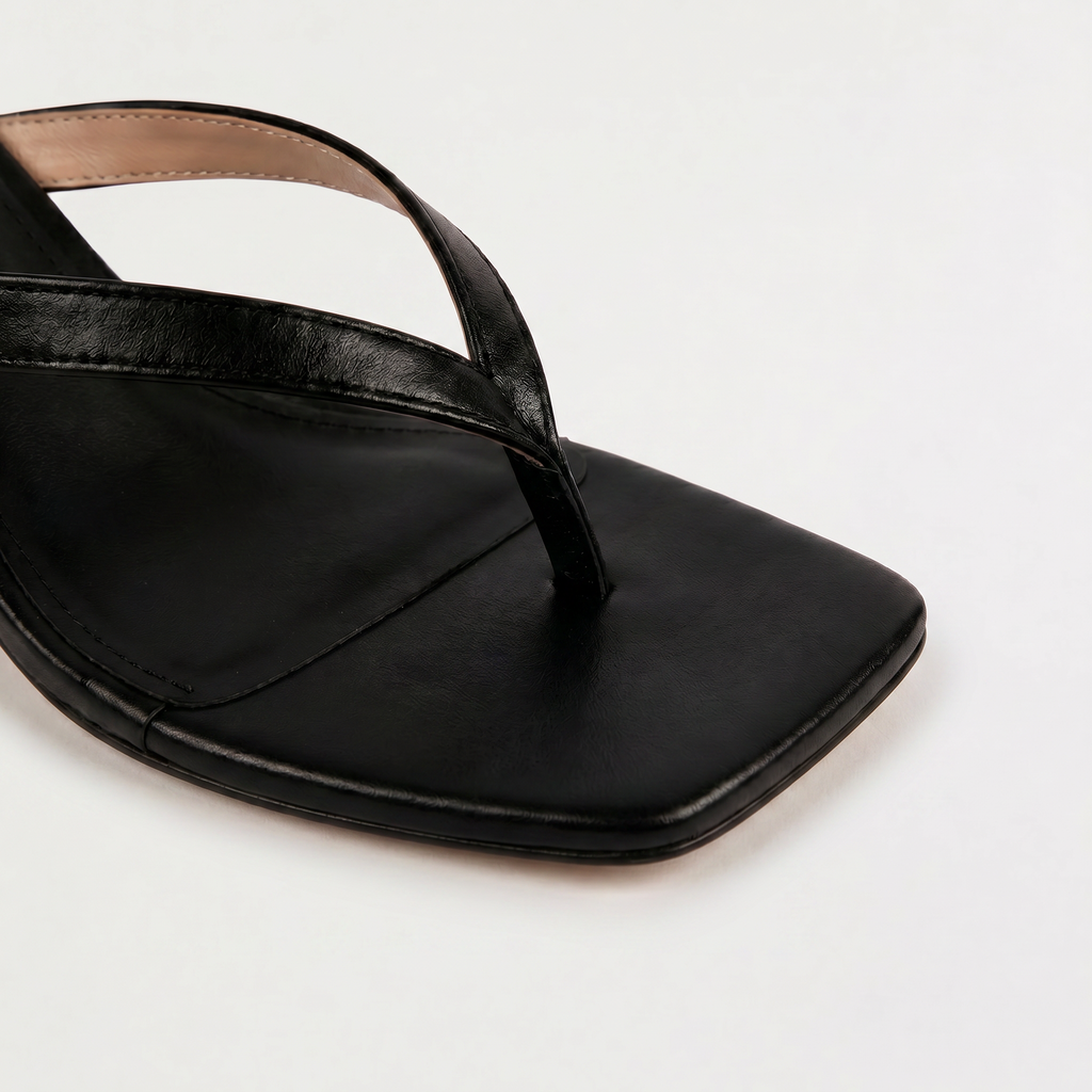 Women's Square Toe Kitten Heel Sandals