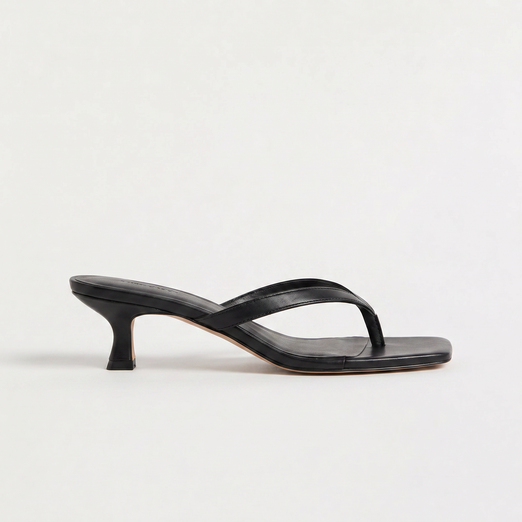Women's Square Toe Kitten Heel Sandals