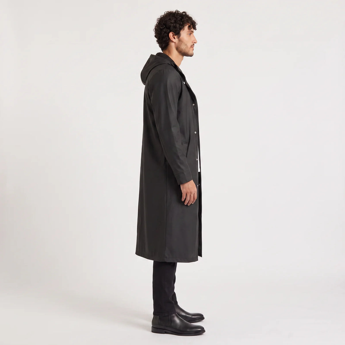 Men's Long Hooded Raincoat