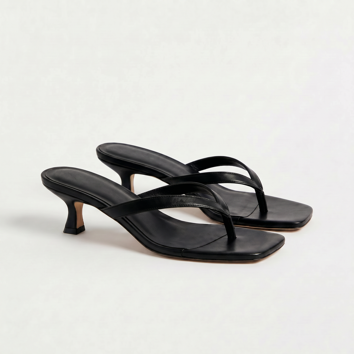 Women's Square Toe Kitten Heel Sandals