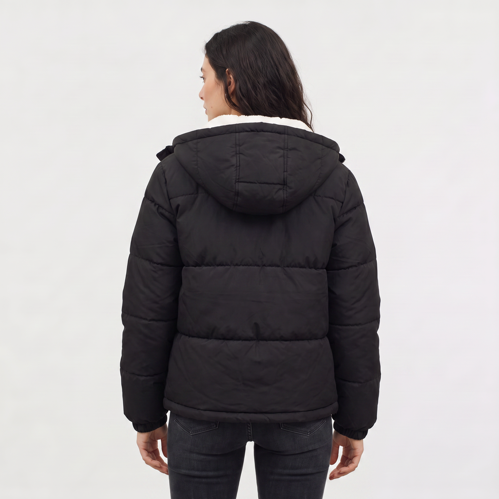 Women's Sherpa-Lined Hooded Puffer Jacket
