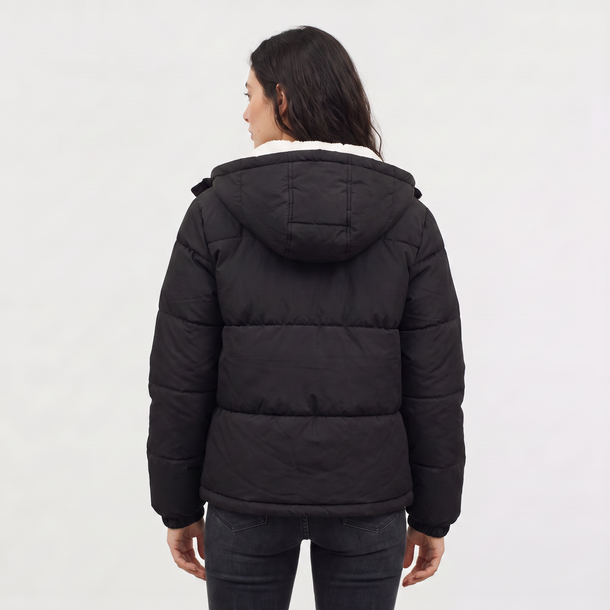 Women's Sherpa-Lined Hooded Puffer Jacket