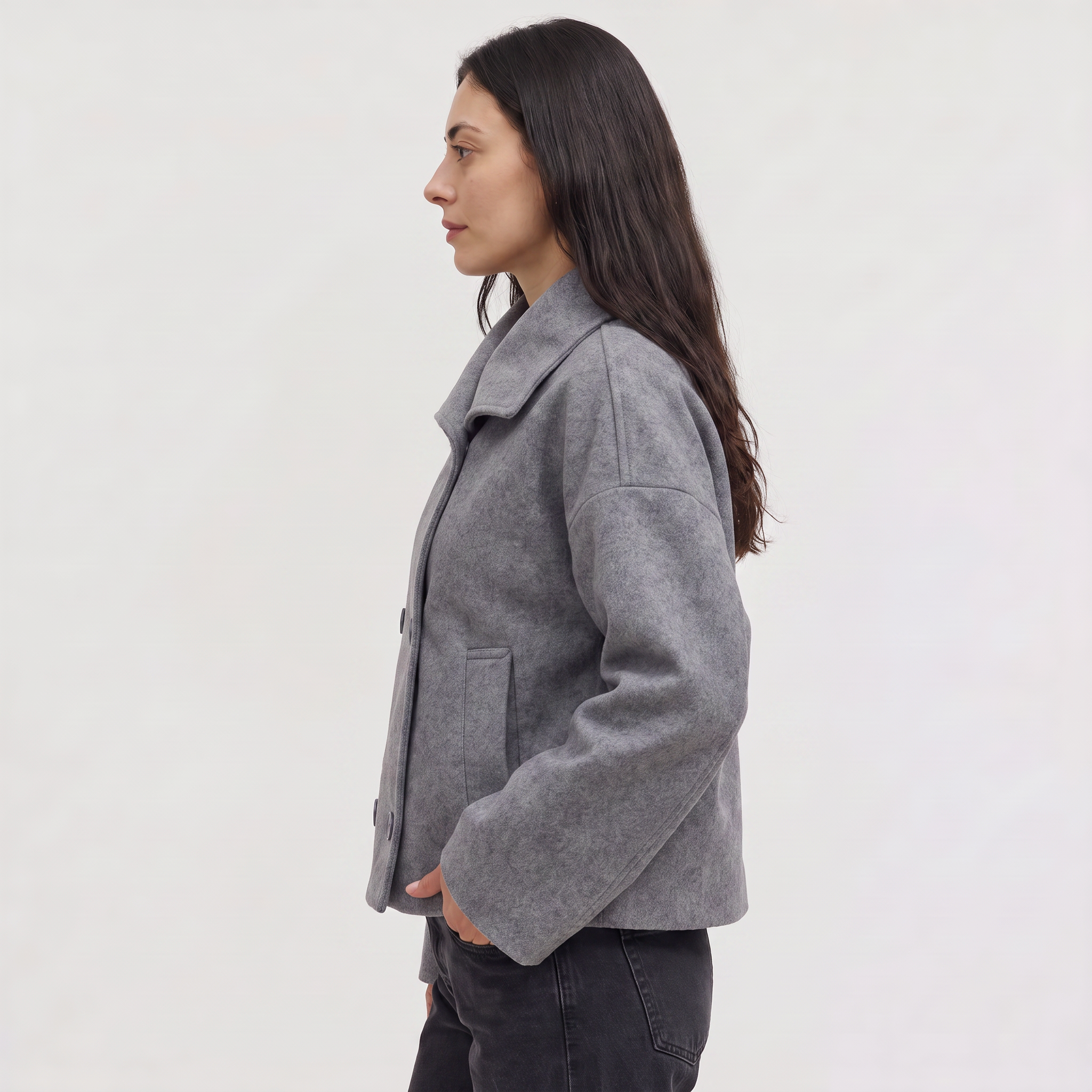 Women's Short Double-Breasted Oversized Jacket